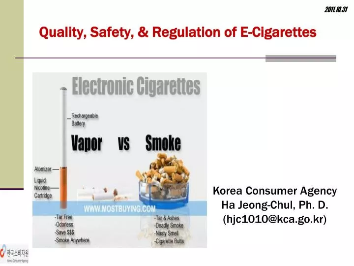 quality safety regulation of e cigarettes