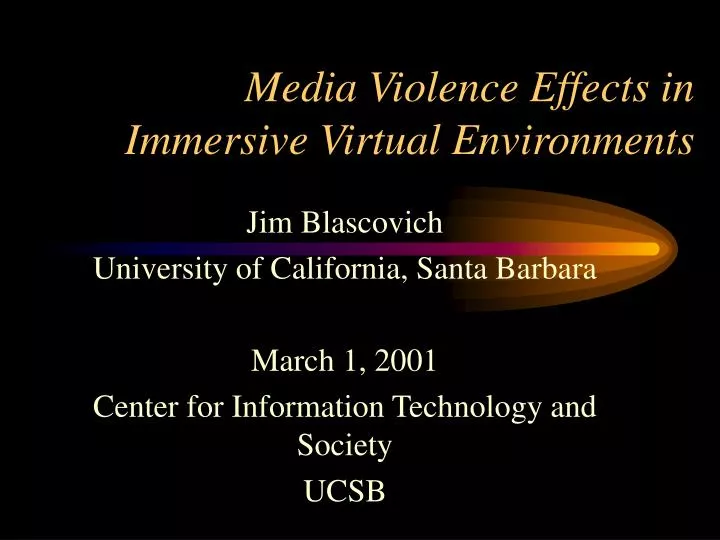 media violence effects in immersive virtual environments