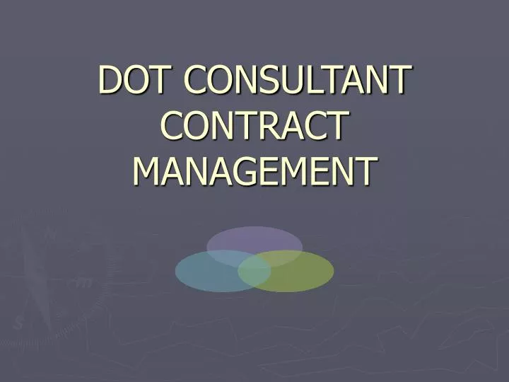 dot consultant contract management
