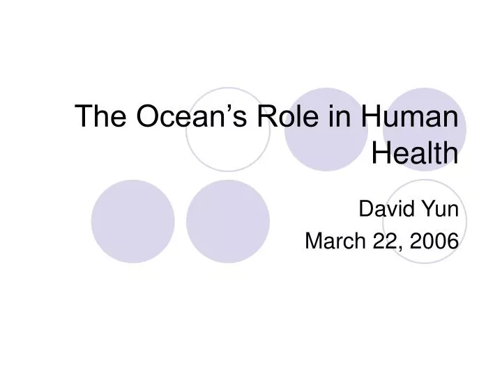 the ocean s role in human health