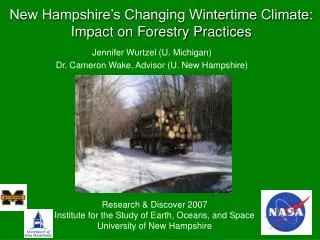 New Hampshire’s Changing Wintertime Climate: Impact on Forestry Practices