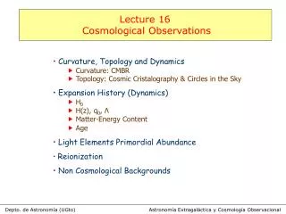 Astronomía Extragaláctica y Cosmología Observacional