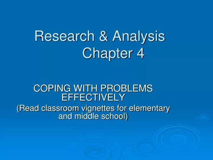 research analysis chapter 4