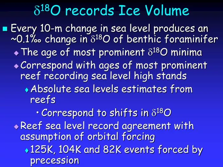 d 18 o records ice volume