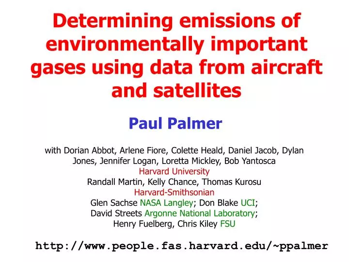 determining emissions of environmentally important gases using data from aircraft and satellites