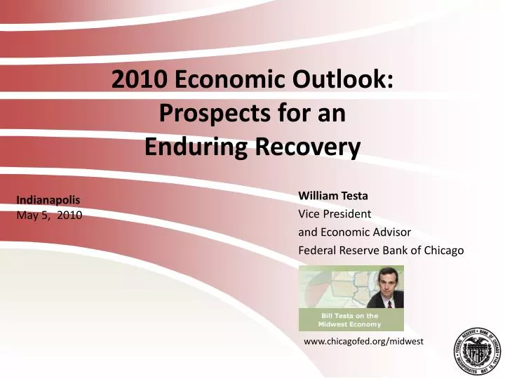 2010 economic outlook prospects for an enduring recovery