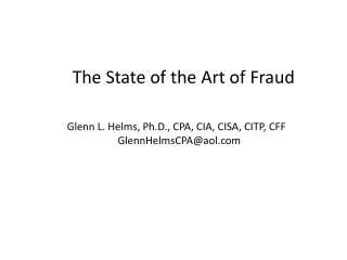 The State of the Art of Fraud