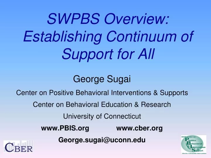 swpbs overview establishing continuum of support for all