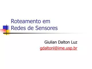 roteamento em redes de sensores