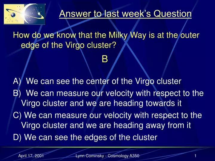 answer to last week s question