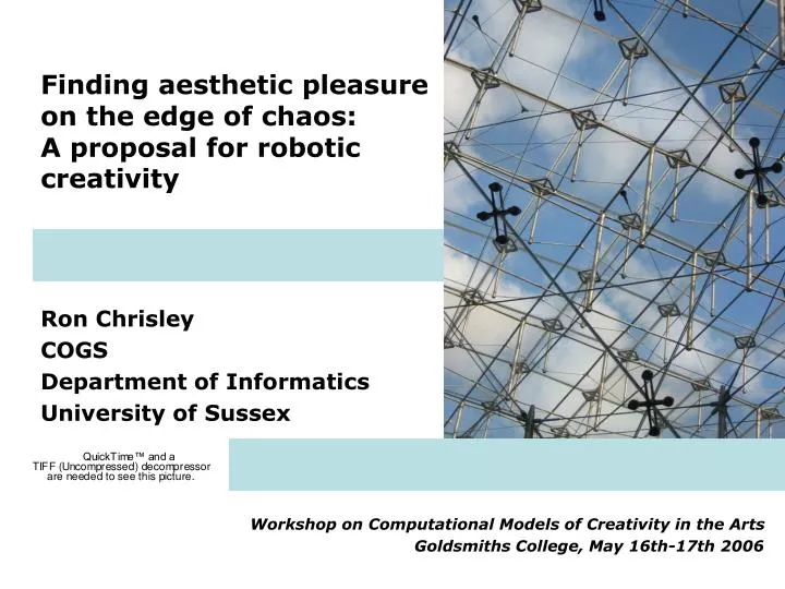 finding aesthetic pleasure on the edge of chaos a proposal for robotic creativity