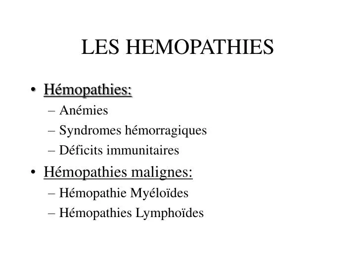 les hemopathies