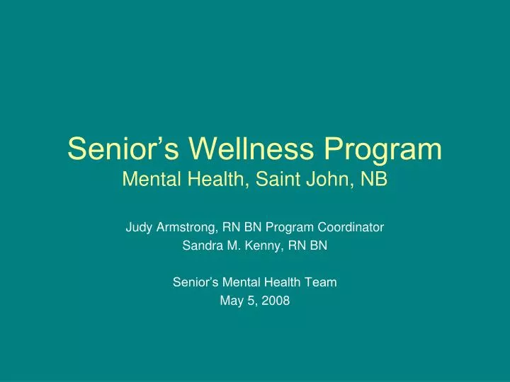 senior s wellness program mental health saint john nb