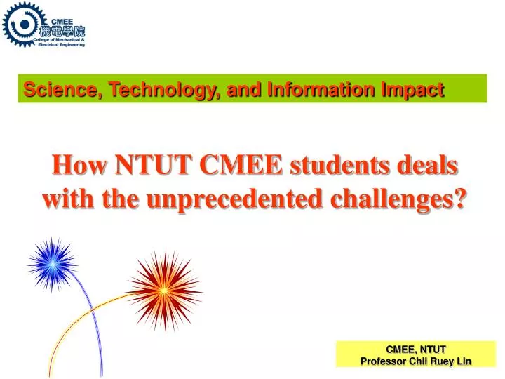 how ntut cmee students deals with the unprecedented challenges