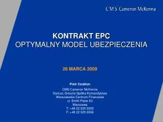 kontrakt epc optymalny model ubezpieczenia