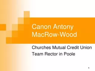 Canon Antony MacRow-Wood