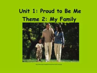 Unit 1: Proud to Be Me