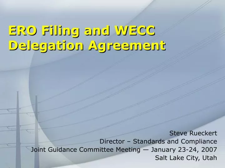 ero filing and wecc delegation agreement