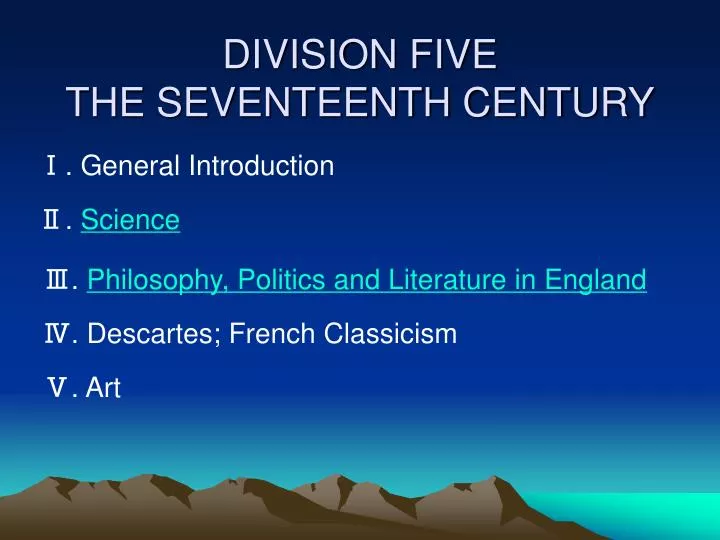 division five the seventeenth century