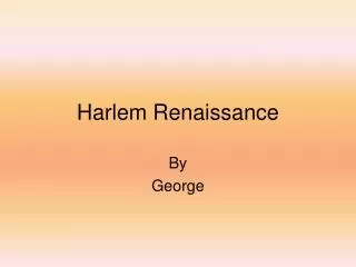 Harlem Renaissance