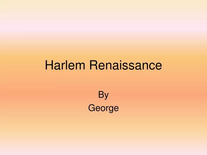 harlem renaissance