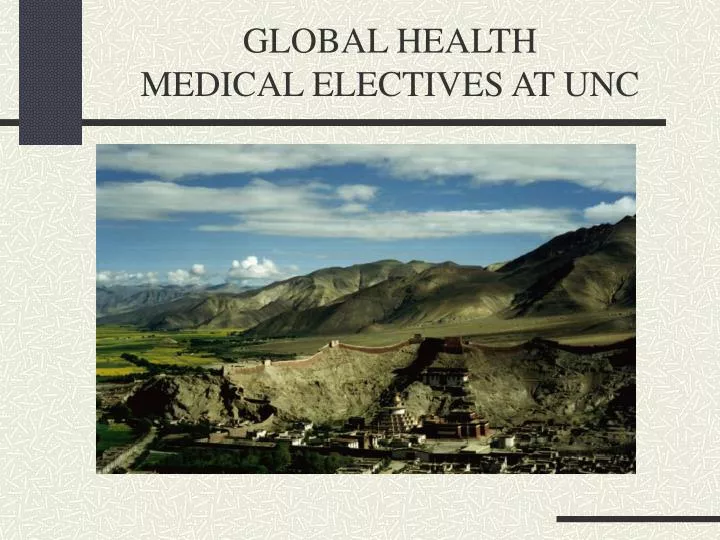 global health medical electives at unc