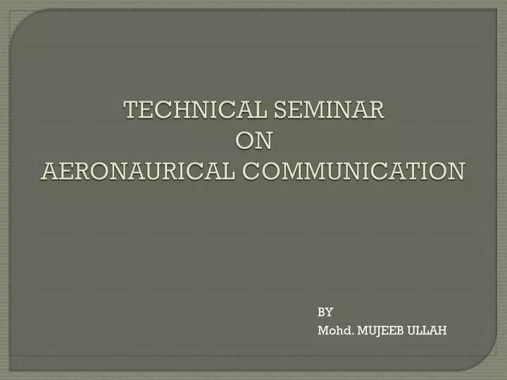 technical seminar on aeronaurical communication
