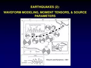 EARTHQUAKES (2): WAVEFORM MODELING, MOMENT TENSORS, &amp; SOURCE PARAMETERS