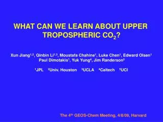 WHAT CAN WE LEARN ABOUT UPPER TROPOSPHERIC CO 2 ?