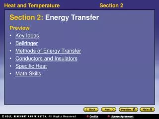 Section 2: Energy Transfer
