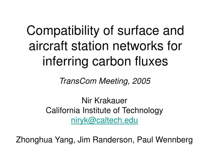 compatibility of surface and aircraft station networks for inferring carbon fluxes