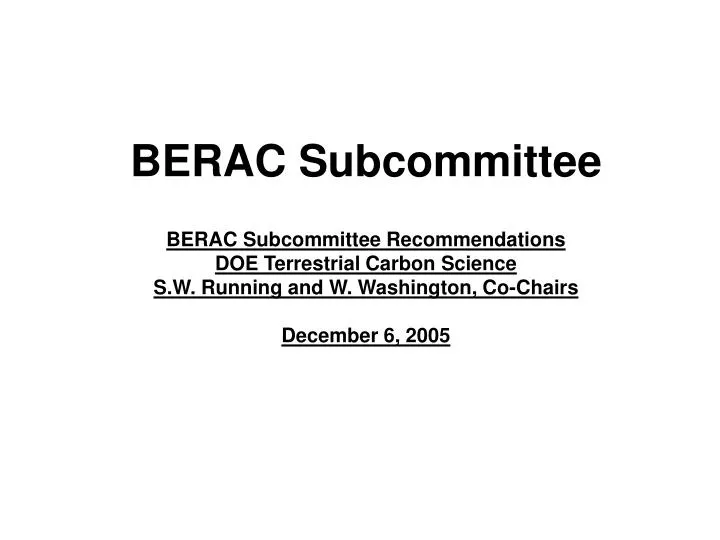 berac subcommittee