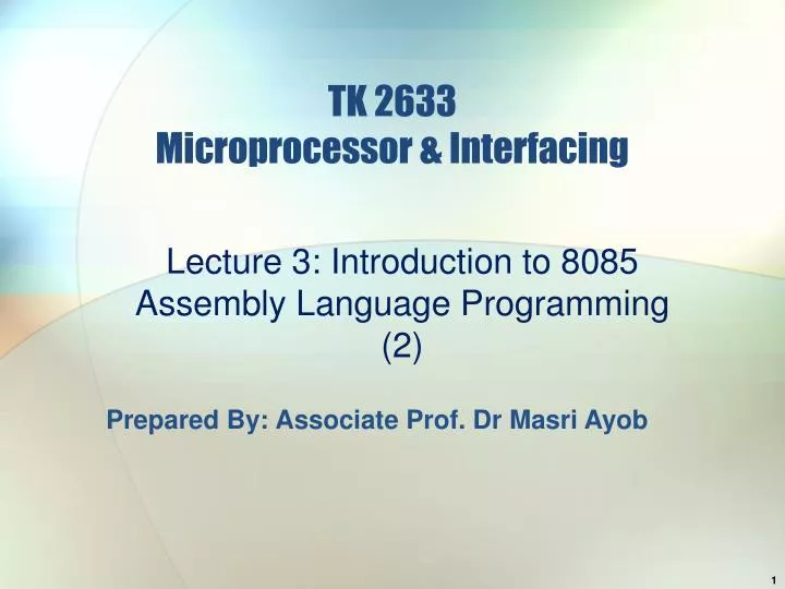 tk 2633 microprocessor interfacing