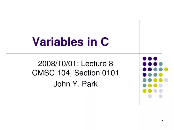 variables in c