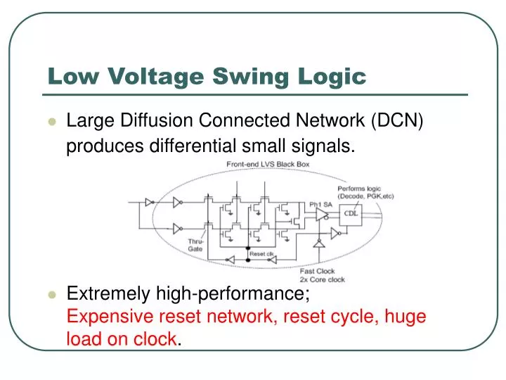 low voltage swing logic