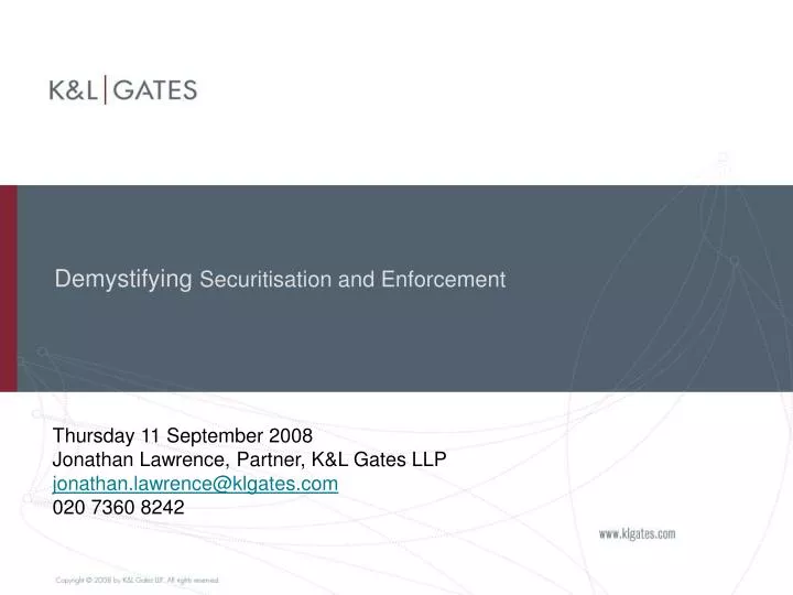 demystifying securitisation and enforcement
