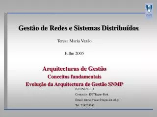 gest o de redes e sistemas distribu dos