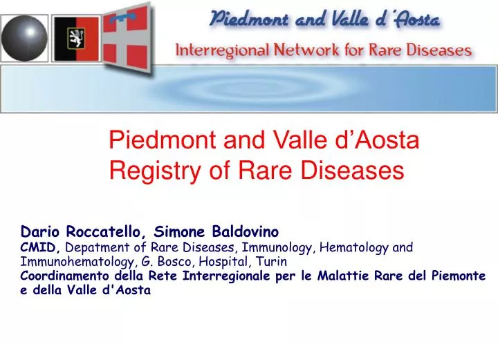 piedmont and valle d aosta registry of rare diseases