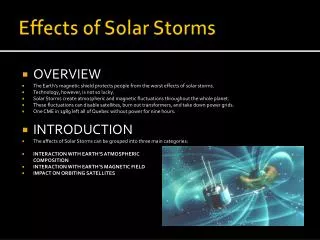 Effects of Solar Storms