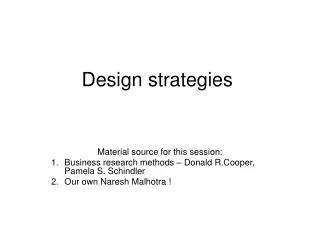 Design strategies