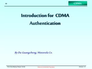 Introduction for CDMA Authentication