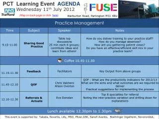 PCT Learning Event AGENDA