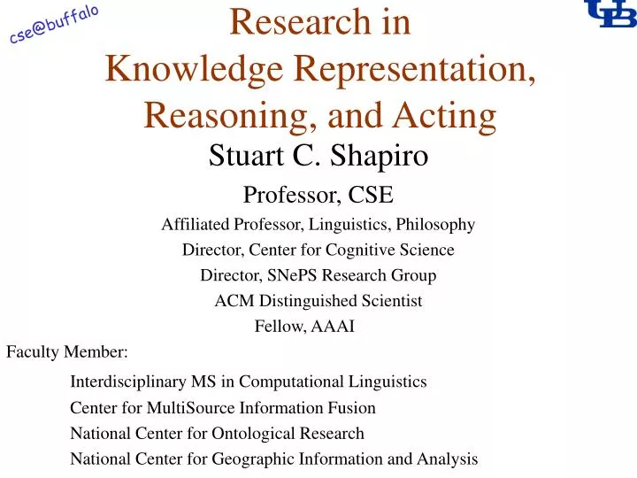 research in knowledge representation reasoning and acting