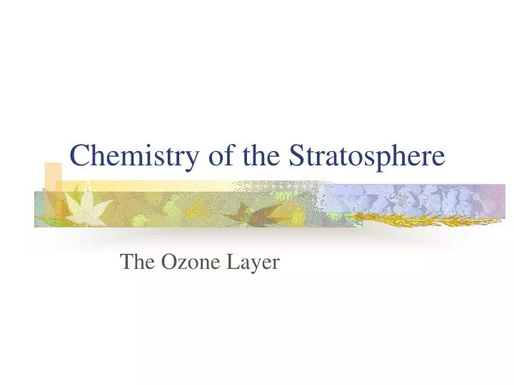 chemistry of the stratosphere