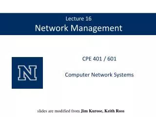 Lecture 16 Network Management