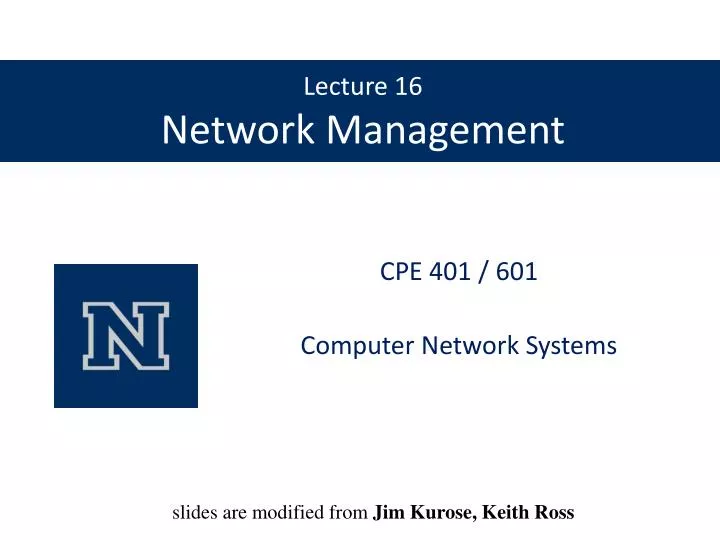lecture 16 network management