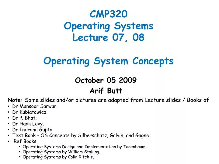 cmp320 operating systems lecture 07 08 operating system concepts