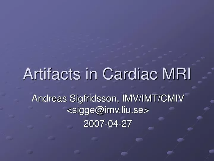 artifacts in cardiac mri