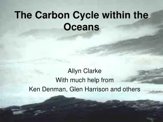 The Carbon Cycle within the Oceans