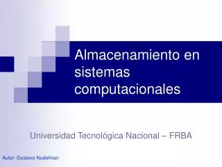 almacenamiento en sistemas computacionales